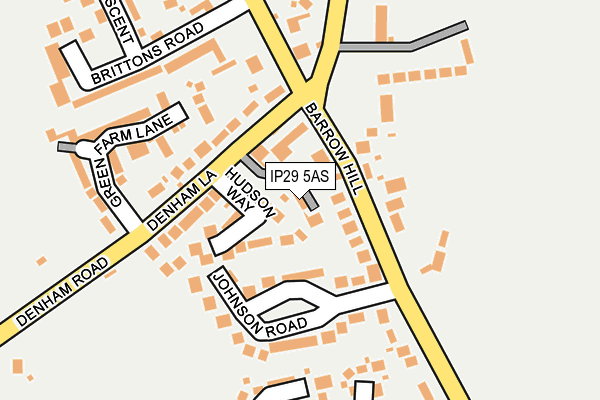 IP29 5AS map - OS OpenMap – Local (Ordnance Survey)