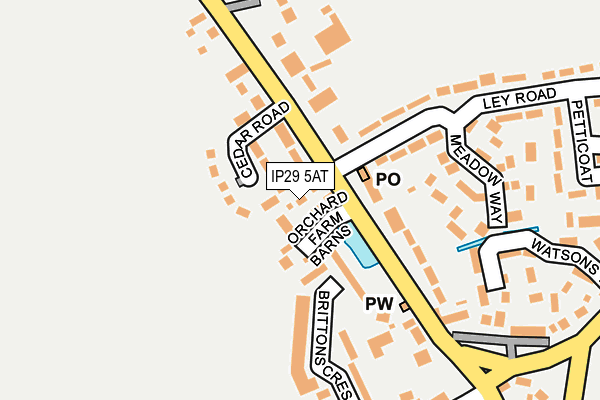 IP29 5AT map - OS OpenMap – Local (Ordnance Survey)