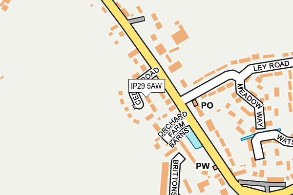 IP29 5AW map - OS OpenMap – Local (Ordnance Survey)