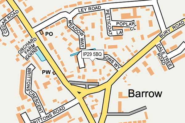 IP29 5BQ map - OS OpenMap – Local (Ordnance Survey)