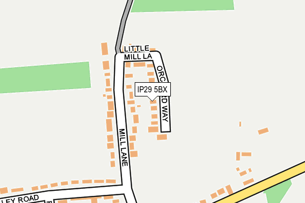 IP29 5BX map - OS OpenMap – Local (Ordnance Survey)