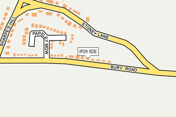 IP29 5DE map - OS OpenMap – Local (Ordnance Survey)