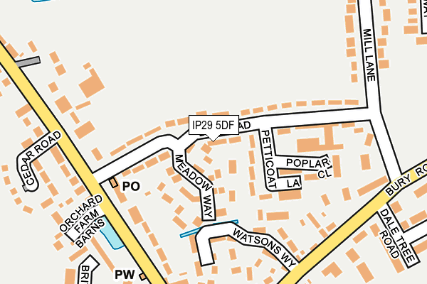 IP29 5DF map - OS OpenMap – Local (Ordnance Survey)