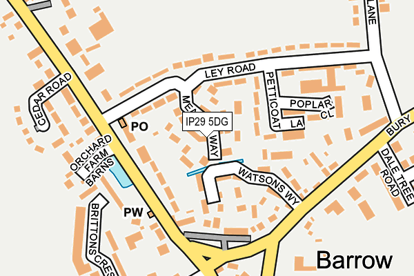 IP29 5DG map - OS OpenMap – Local (Ordnance Survey)