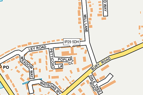 IP29 5DH map - OS OpenMap – Local (Ordnance Survey)