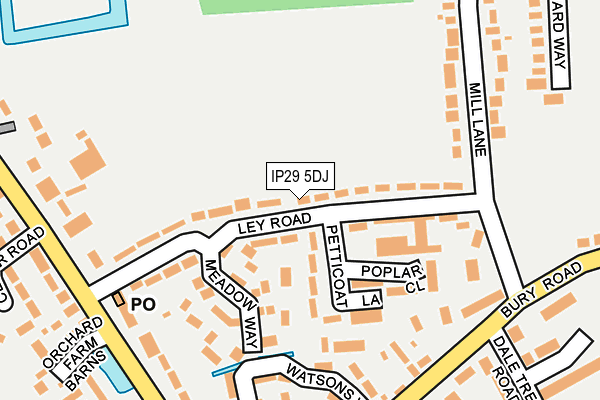 IP29 5DJ map - OS OpenMap – Local (Ordnance Survey)