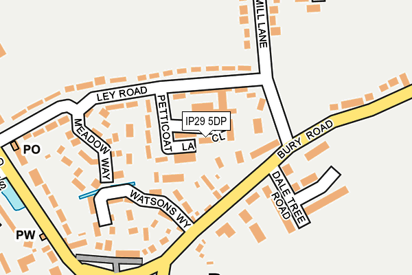 IP29 5DP map - OS OpenMap – Local (Ordnance Survey)