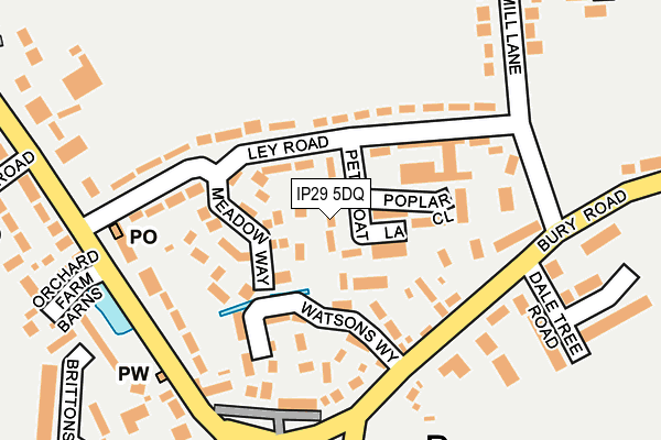 IP29 5DQ map - OS OpenMap – Local (Ordnance Survey)