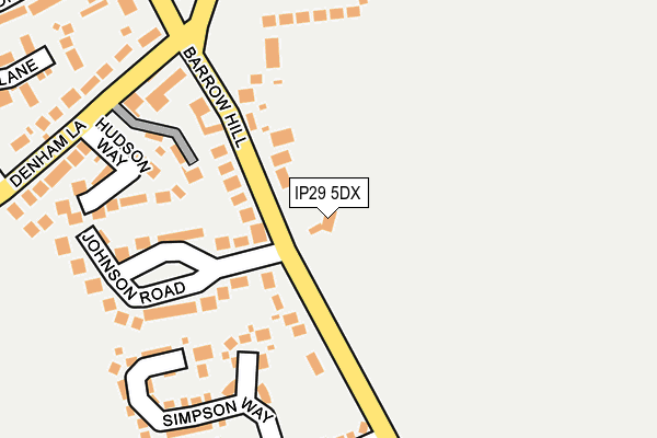 IP29 5DX map - OS OpenMap – Local (Ordnance Survey)