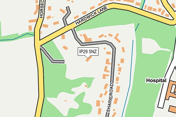 IP29 5NZ map - OS OpenMap – Local (Ordnance Survey)