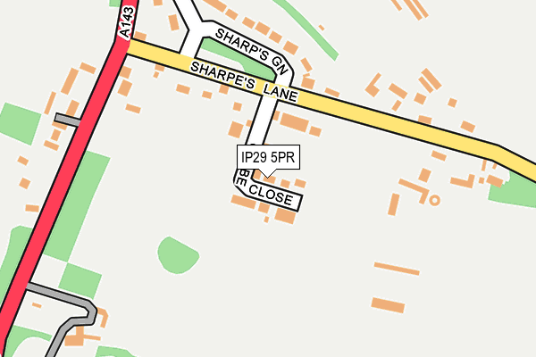 IP29 5PR map - OS OpenMap – Local (Ordnance Survey)