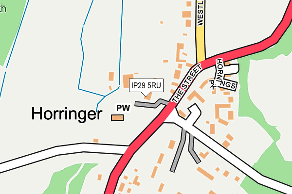 IP29 5RU map - OS OpenMap – Local (Ordnance Survey)