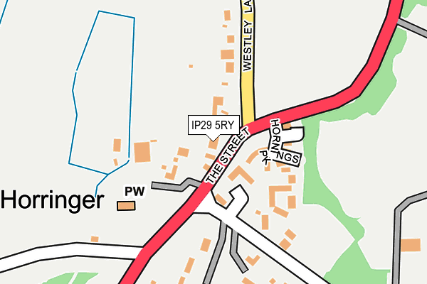 IP29 5RY map - OS OpenMap – Local (Ordnance Survey)