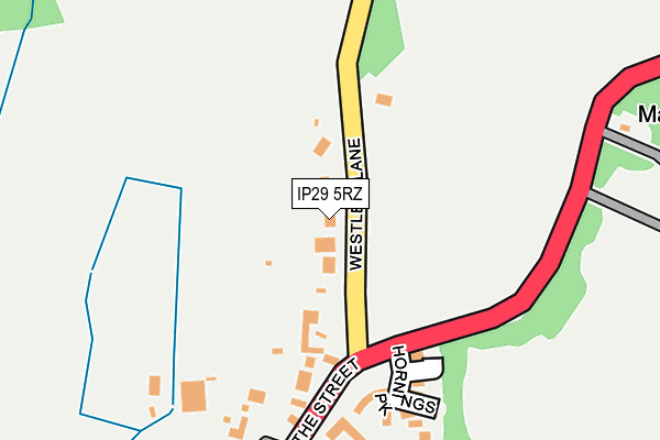 IP29 5RZ map - OS OpenMap – Local (Ordnance Survey)