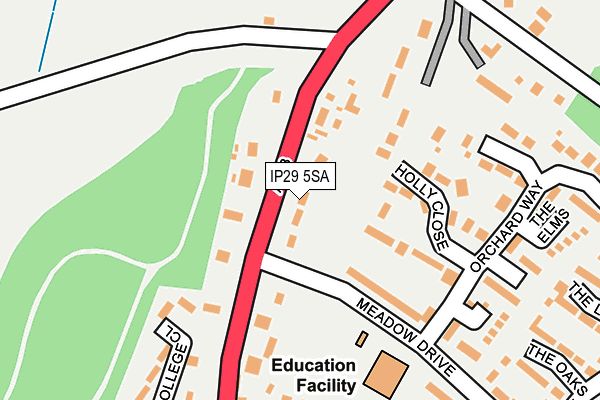 IP29 5SA map - OS OpenMap – Local (Ordnance Survey)