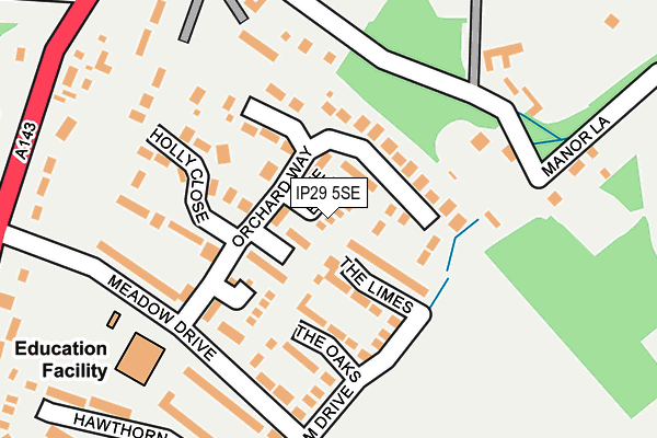 IP29 5SE map - OS OpenMap – Local (Ordnance Survey)