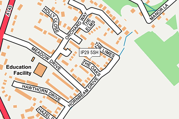 IP29 5SH map - OS OpenMap – Local (Ordnance Survey)