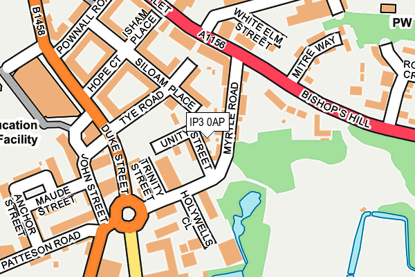 IP3 0AP map - OS OpenMap – Local (Ordnance Survey)