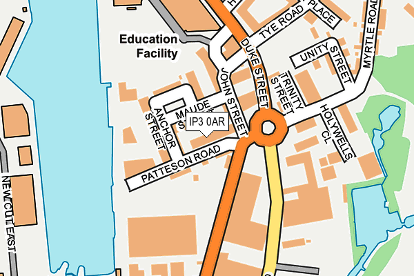 IP3 0AR map - OS OpenMap – Local (Ordnance Survey)