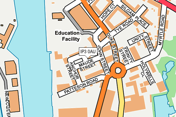 IP3 0AU map - OS OpenMap – Local (Ordnance Survey)