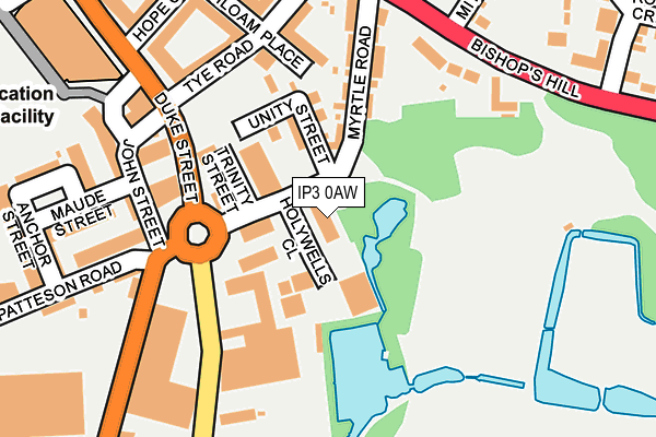IP3 0AW map - OS OpenMap – Local (Ordnance Survey)