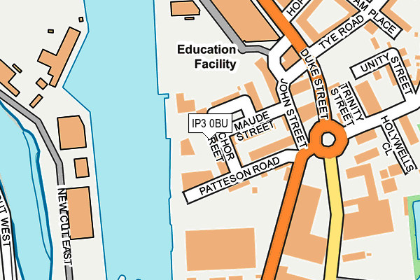 IP3 0BU map - OS OpenMap – Local (Ordnance Survey)