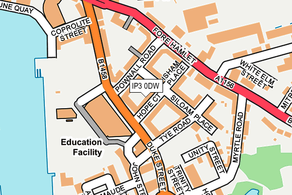 IP3 0DW map - OS OpenMap – Local (Ordnance Survey)