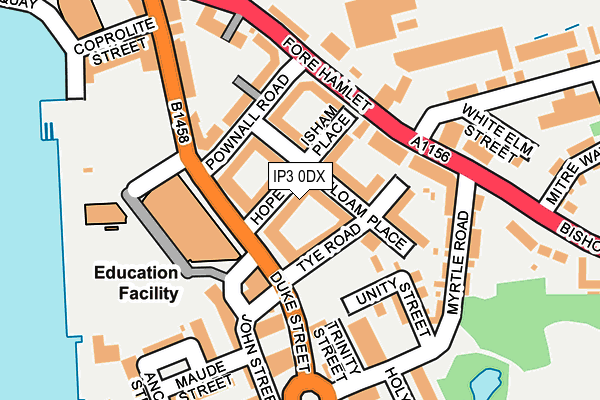 IP3 0DX map - OS OpenMap – Local (Ordnance Survey)