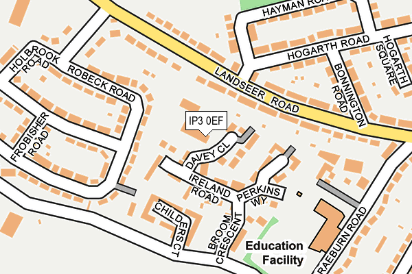 IP3 0EF map - OS OpenMap – Local (Ordnance Survey)