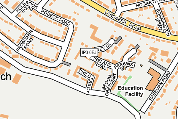 IP3 0EJ map - OS OpenMap – Local (Ordnance Survey)