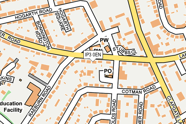 IP3 0EN map - OS OpenMap – Local (Ordnance Survey)