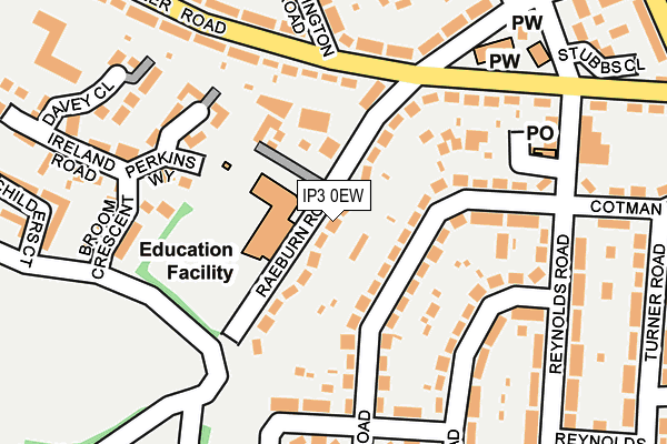 IP3 0EW map - OS OpenMap – Local (Ordnance Survey)