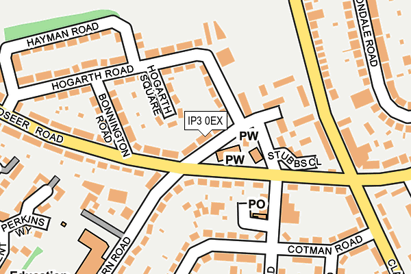 IP3 0EX map - OS OpenMap – Local (Ordnance Survey)