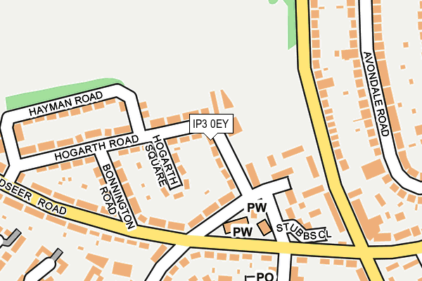 IP3 0EY map - OS OpenMap – Local (Ordnance Survey)