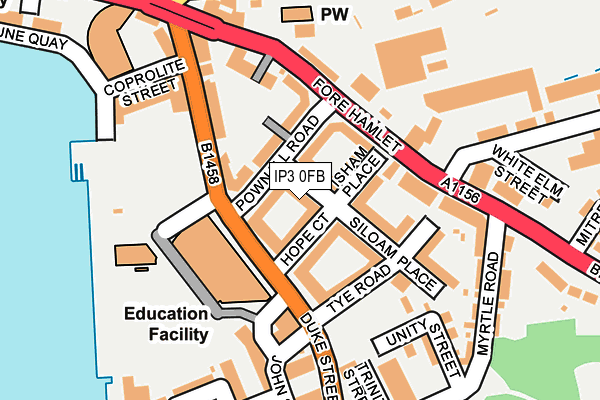 IP3 0FB map - OS OpenMap – Local (Ordnance Survey)