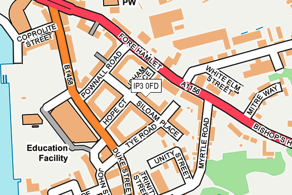 IP3 0FD map - OS OpenMap – Local (Ordnance Survey)
