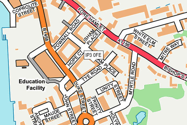 IP3 0FE map - OS OpenMap – Local (Ordnance Survey)