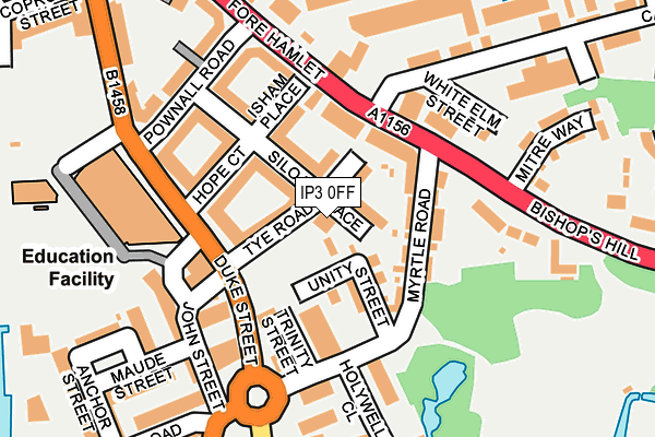 IP3 0FF map - OS OpenMap – Local (Ordnance Survey)