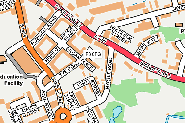 IP3 0FG map - OS OpenMap – Local (Ordnance Survey)