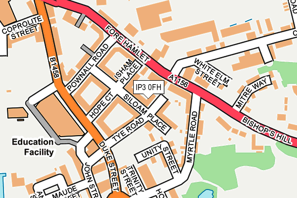IP3 0FH map - OS OpenMap – Local (Ordnance Survey)