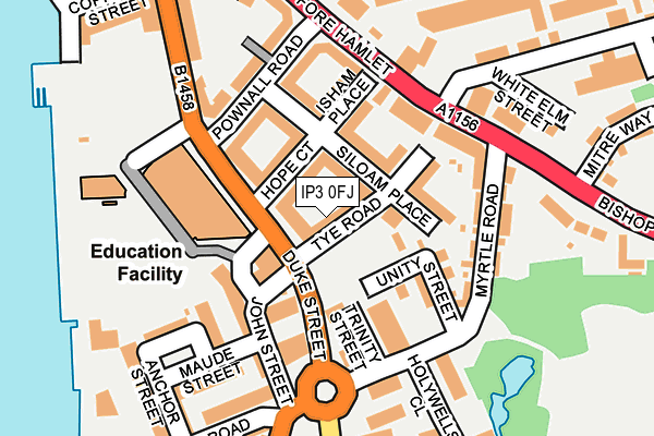 IP3 0FJ map - OS OpenMap – Local (Ordnance Survey)