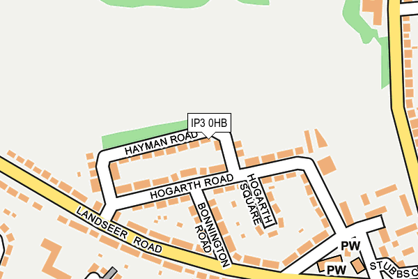 IP3 0HB map - OS OpenMap – Local (Ordnance Survey)
