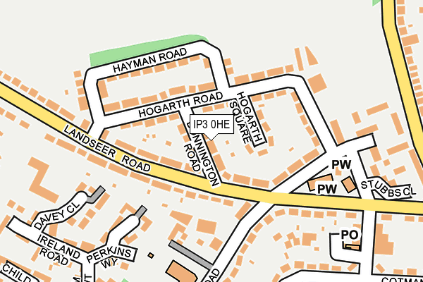 IP3 0HE map - OS OpenMap – Local (Ordnance Survey)