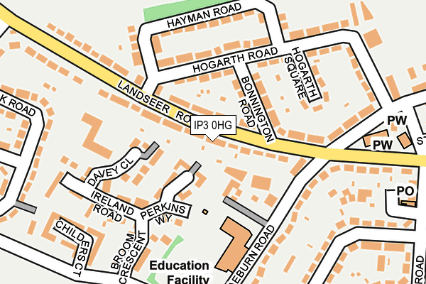 IP3 0HG map - OS OpenMap – Local (Ordnance Survey)