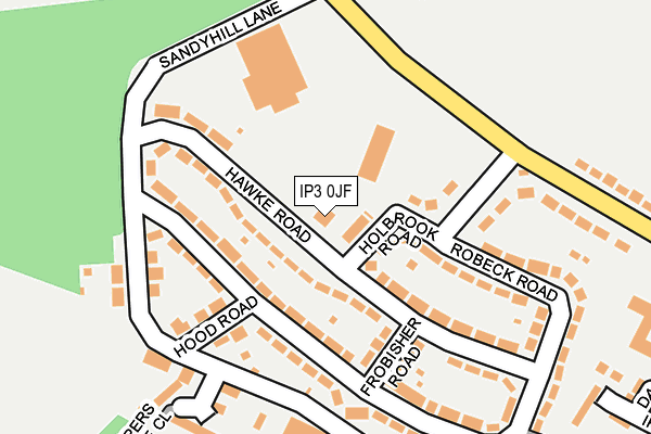 IP3 0JF map - OS OpenMap – Local (Ordnance Survey)