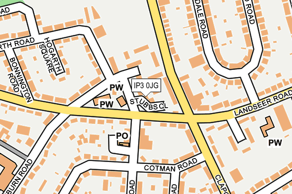 IP3 0JG map - OS OpenMap – Local (Ordnance Survey)