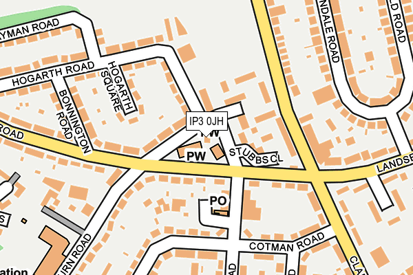 IP3 0JH map - OS OpenMap – Local (Ordnance Survey)