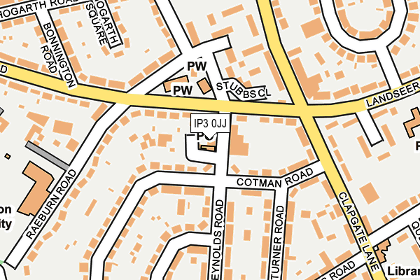 IP3 0JJ map - OS OpenMap – Local (Ordnance Survey)