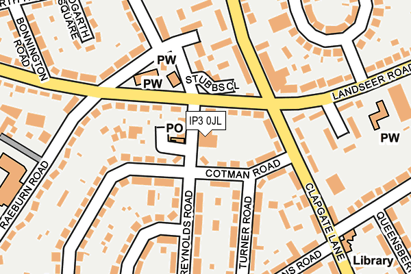 IP3 0JL map - OS OpenMap – Local (Ordnance Survey)