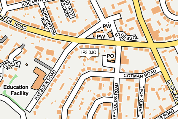 IP3 0JQ map - OS OpenMap – Local (Ordnance Survey)